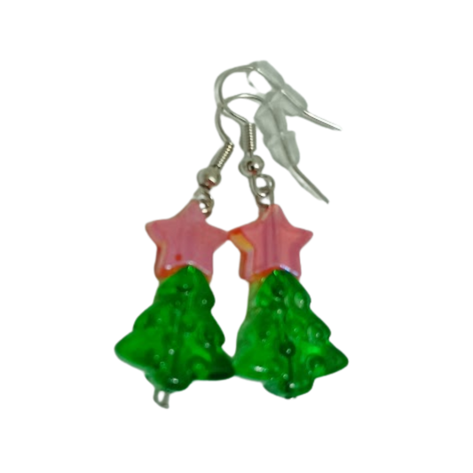 Orecchini Natalizi in Resina Fatti a Mano | Albero e Stella, Ogni Pezzo è Unico