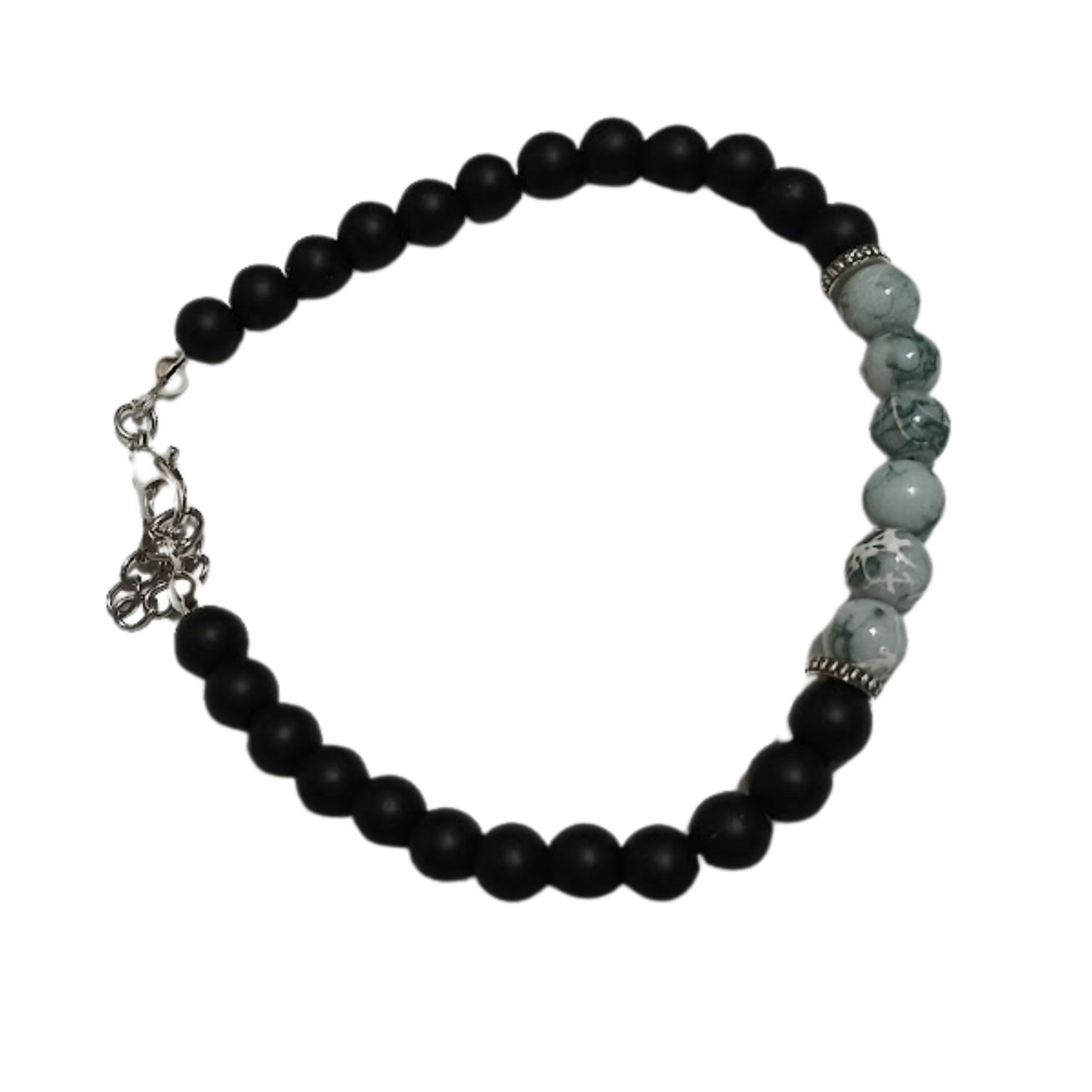 Bracciale con Perle Nere e Pietre Colorate | 2 Varianti Disponibili