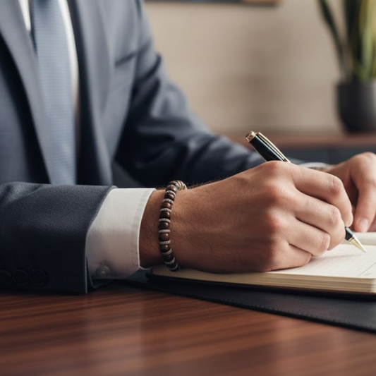 Bracciale in Legno con Dettagli Argento | Naturale ed Elegante